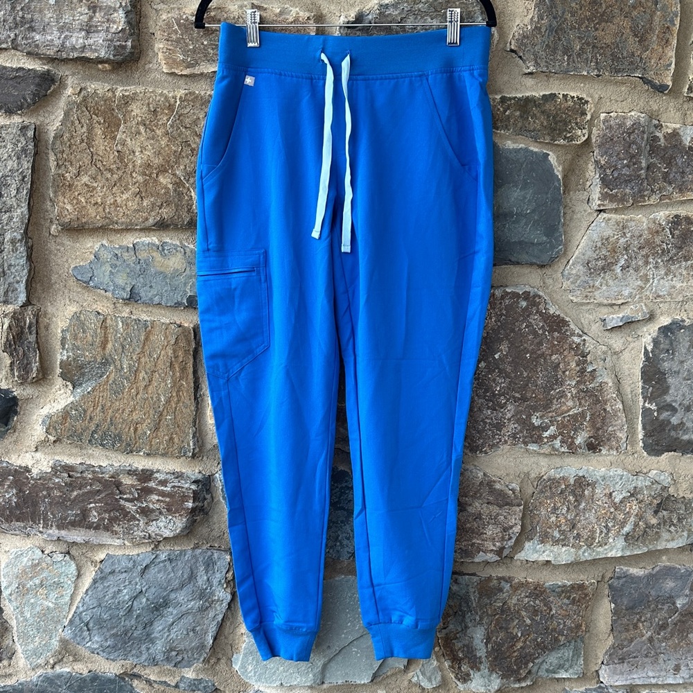 Figs ‘Zamora’ Elastic Waist Jogger Style Scrubs Pants in Royal Blue Size Small